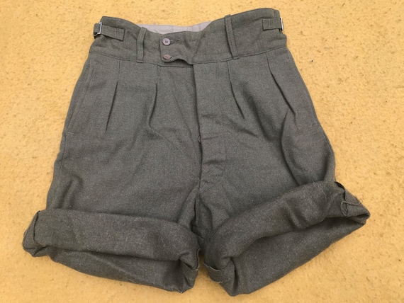 20s 30s 40s Military Green High Waisted Wool pleat