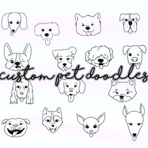 Custom Cute Hand Drawn Dog/Pet Doodle Portrait Digital Download Png