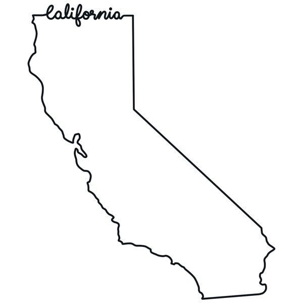 California Outline with Cursive Writing Instant Download Pdf Eps Jpg Png