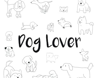 Cute Hand Drawn Dogs Doodle Digital Download Svg Png Eps Pdf