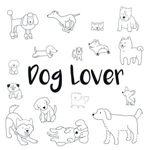 Cute Hand Drawn Dogs Doodle Digital Download Svg Png Eps Pdf