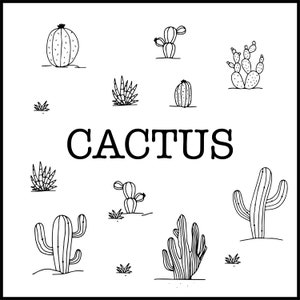 Cactus Doodle Art - Etsy