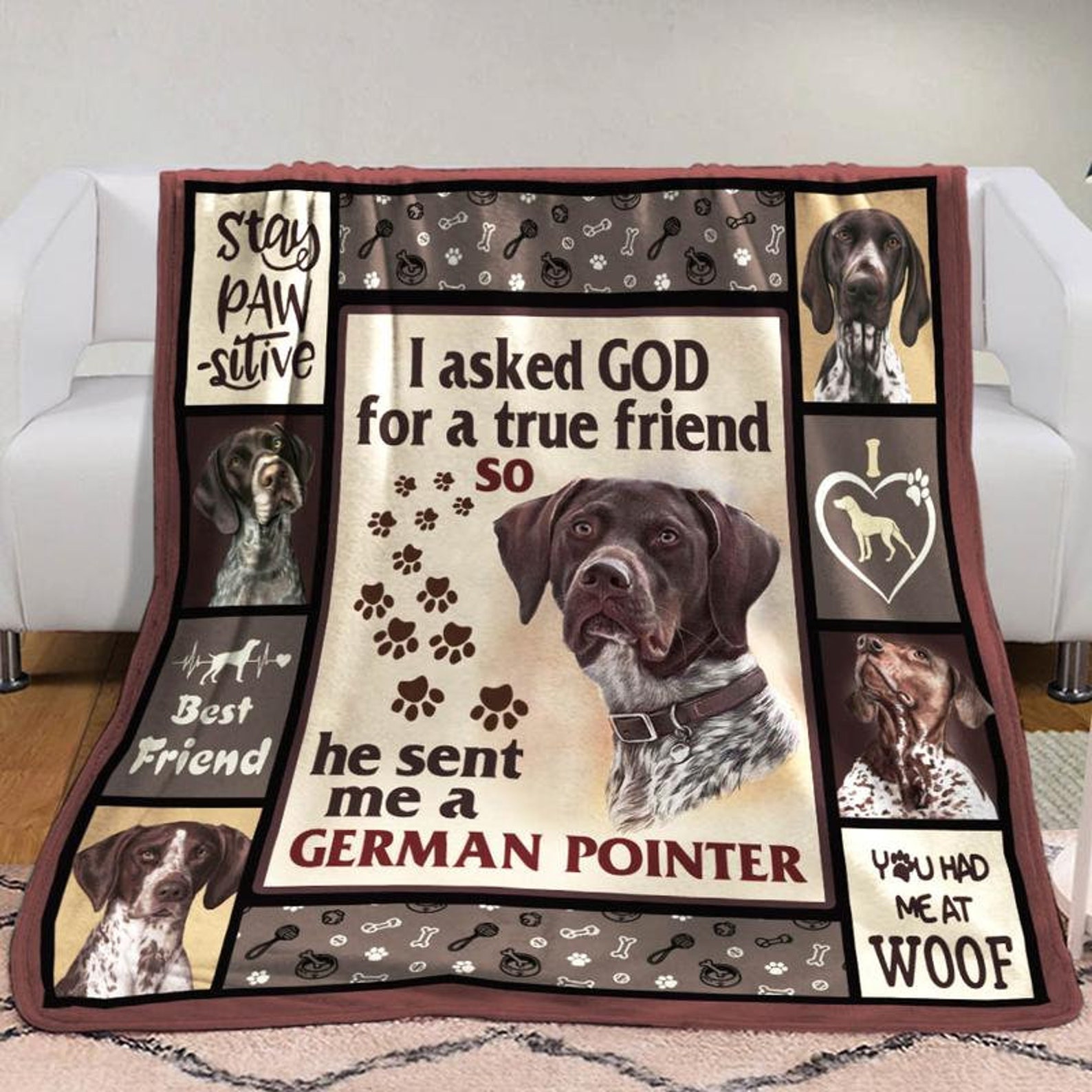 German Shorthaired Pointer Dog Mink Sherpa Blanket/Fleece Etsy