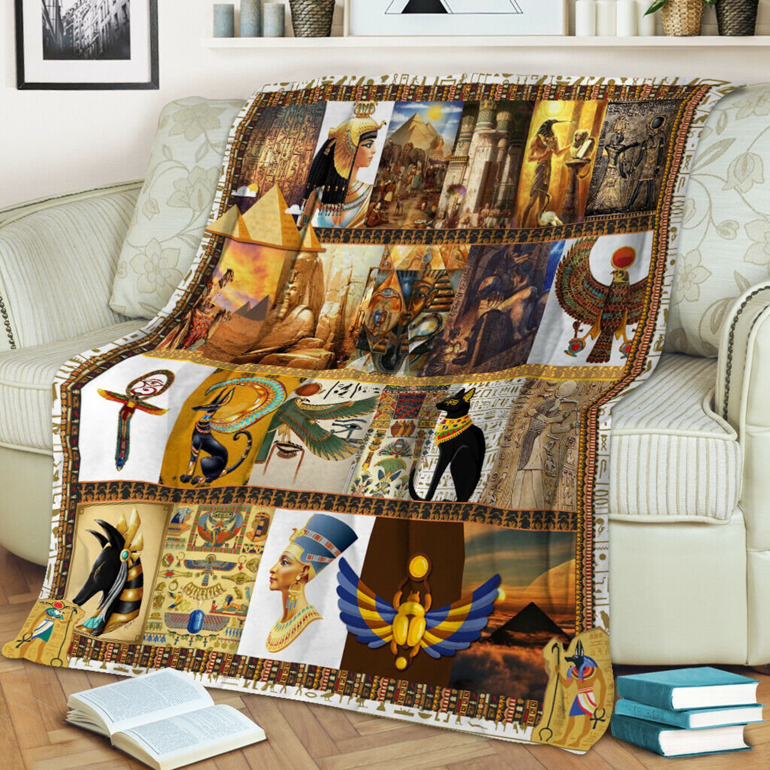 Ancient Egypt Culture Mink Sherpa Blanket/Fleece Blanket/Woven Etsy