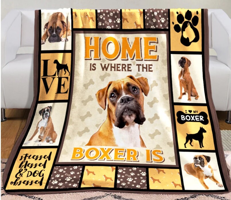 Boxer Dog Mink Sherpa Blanket/Fleece Blanket/Woven Blanket Etsy