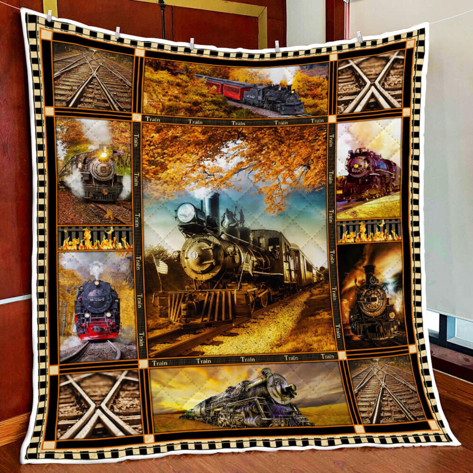 Steam Railroad Mink Sherpa Blanket/Fleece Blanket/Woven Etsy