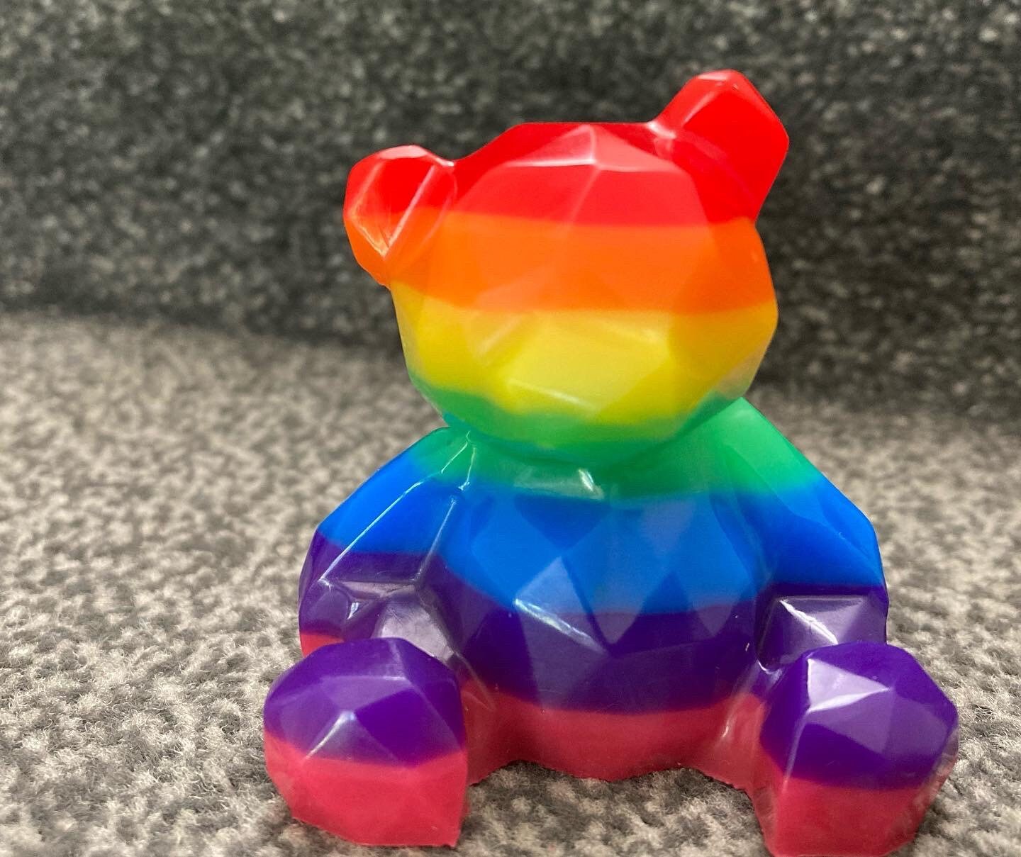 Geometrical rainbow bear | Etsy
