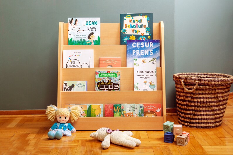 Montessori bookshelf Kids bookcase Kids bookshelf Etsy
