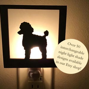 Swivel Night Light w/ Interchangeable Poodle Shade, Gift for Poodle Owner, Poodle Mom & Dad, Poodle Pup Decor, Cute Poodle Gift, Pet Lover