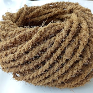 100% Natural Coconut coir rope Coconut Fiber rope For Making Toys Art & Crafts, Strings, Hanging lamps, parrot toy etc image 2