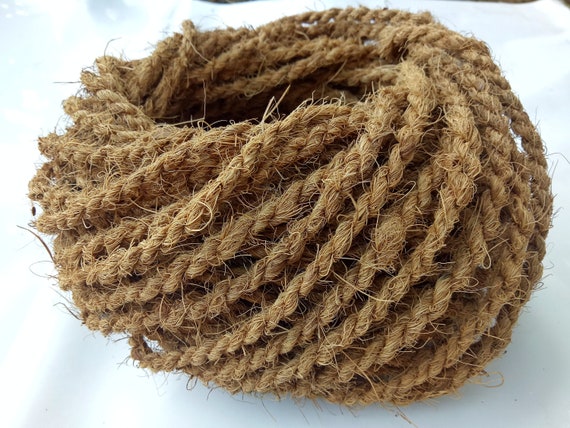 100% Natural Coconut Coir Rope Coconut Fiber Rope for Making Toys Art &  Crafts, Strings, Hanging Lamps, Parrot Toy Etc 