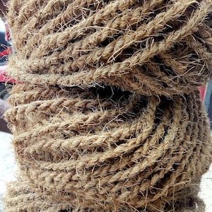 100% Natural Coconut coir rope Coconut Fiber rope For Making Toys Art & Crafts, Strings, Hanging lamps, parrot toy etc image 3