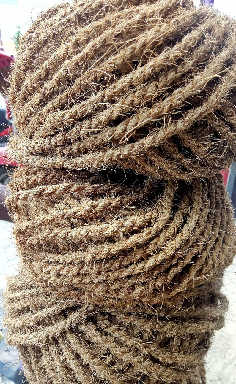 100% Natural Coconut coir rope Coconut Fiber rope For Making Toys Art & Crafts, Strings, Hanging lamps, parrot toy etc image 3