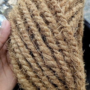 100% Natural Coconut coir rope Coconut Fiber rope For Making Toys Art & Crafts, Strings, Hanging lamps, parrot toy etc image 6