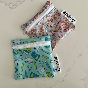Sac à collation, sac wetbag pul / sandwich réutilisable , collations, école enfant élève, personnalisable