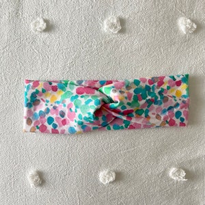 Spring Confetti Colors Knotted Headband, Soft and Comfortable, Gift For Women, Rainbow Lovers, Hair Accessory, Stocking Stuffers