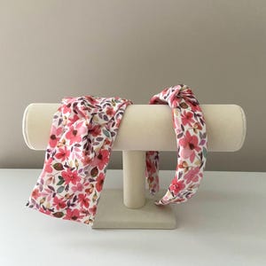 Pink Floral Knotted Headband, Valentines Day headbands, Womens Pink Headband - Valentine’s Day Gift , Gift For Friend, Gift For Daughter