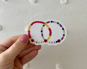 87 & 13 Friendship Bracelet Sticker: Swiftie, Chiefs Fan, Waterproof Laptop Decal