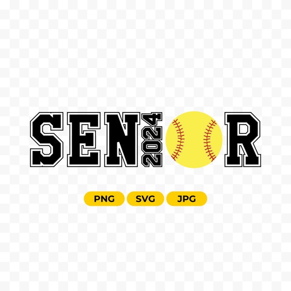 Softball Senior 2024 SVG,Png, Senior Softball 2024 Svg, Png Senior Softball Shirt POD files, Class Of 2024 Svg, Softball Graduate PNG Svg