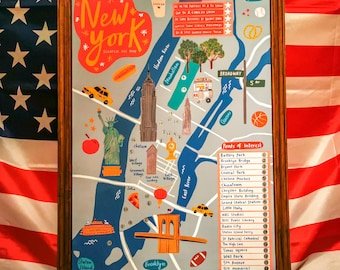 New York City Map Scratch Off Poster - 20 Free Places to Explore - Gift for Tourists and Travellers - 5 Great Bonus Experiences - A2 Size