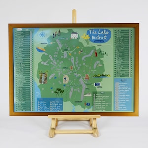 Lake District Map Scratch Off Poster