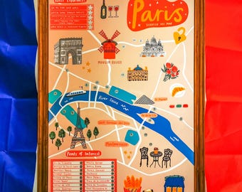 Paris Map Scratch Off Poster - 20 Free Places to Explore - Gift for Tourists and Travellers - 5 Great Bonus Experiences - A2 Size