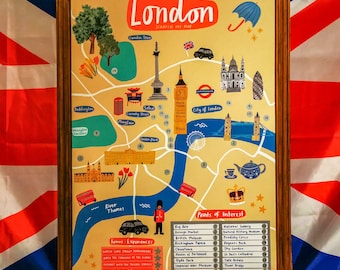 London Map Scratch Off Poster - 20 Free Places to Explore - Gift for Tourists and Travellers - 5 Great Bonus Experiences - A2 Size