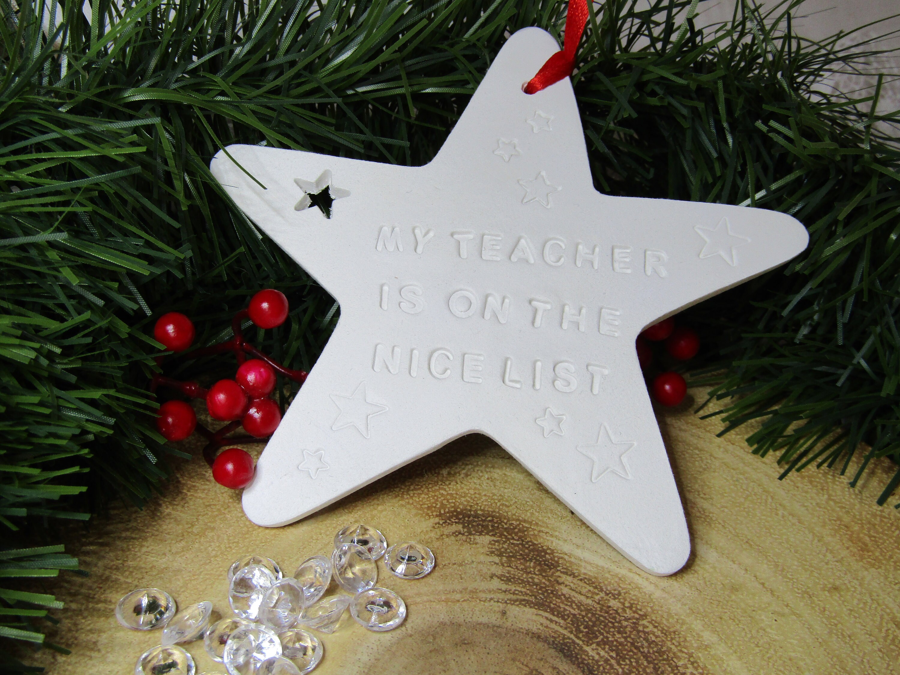 Personalised Christmas Teacher Gift My Teacher is on the - Etsy UK