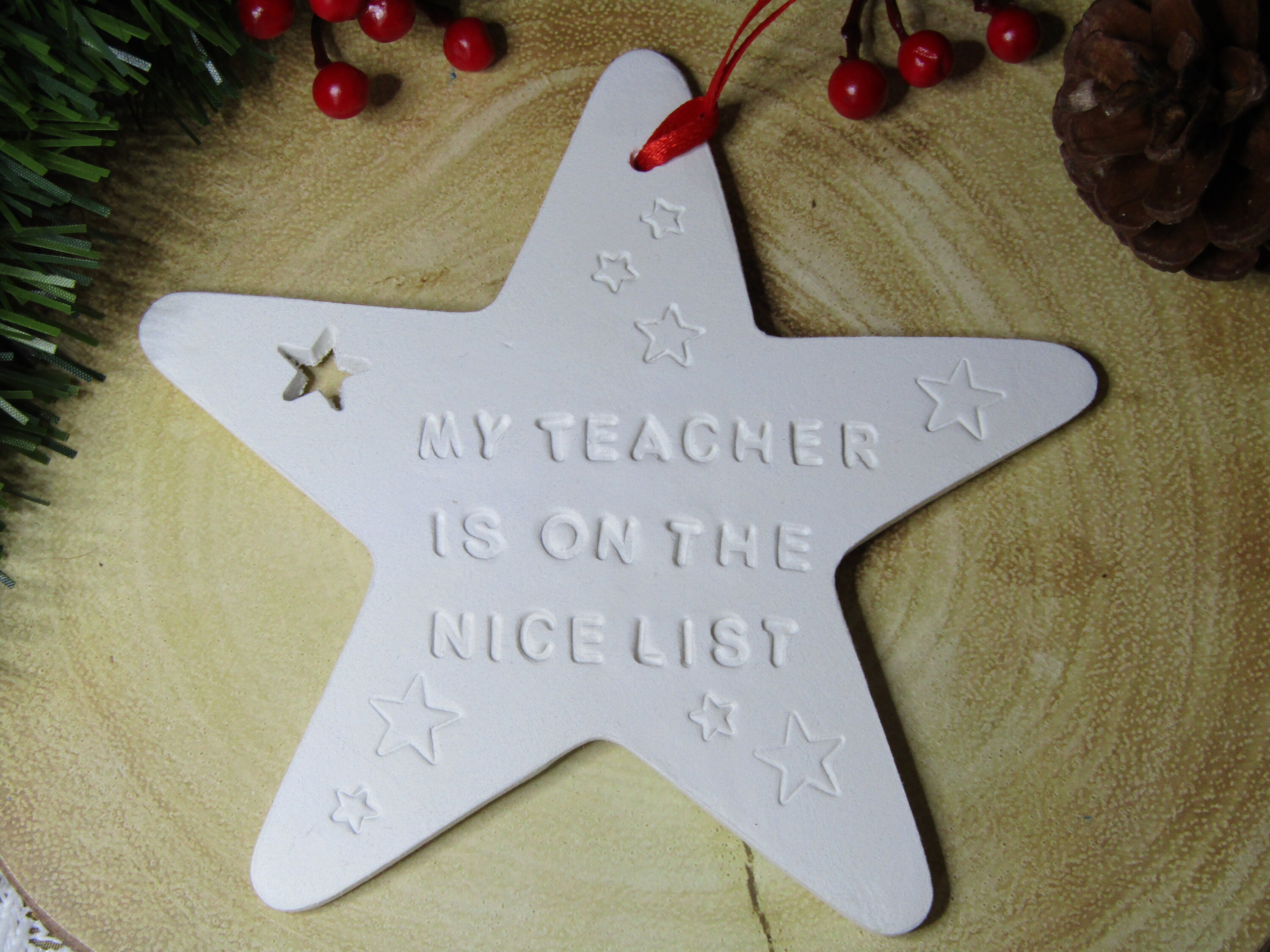 Personalised Christmas Teacher Gift My Teacher is on the - Etsy UK
