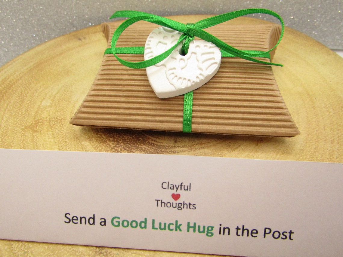 Send a HUG Good Luck Hug in Post Heart Personalised Good