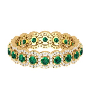 Emerald Eternity Band, Stackable Ring, Emerald Eternity Ring, Birthstone Ring, Promise Ring, Stacking Rings, Dainty Ring, Gift for her