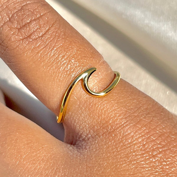 Dainty Sea Wave Ring, Wave Ring, Beach Style Ring, Wave Ring, Stacking Ring, Gift Idea, Birthday Gift, Beach Wave Ring, Gift for her