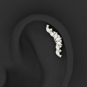 Diamond Cartilage Earrings, Diamond Helix Earrings, Diamond Earrings, Cartilage Earrings, Ear Climber, Helix Earrings, Earrings For Women