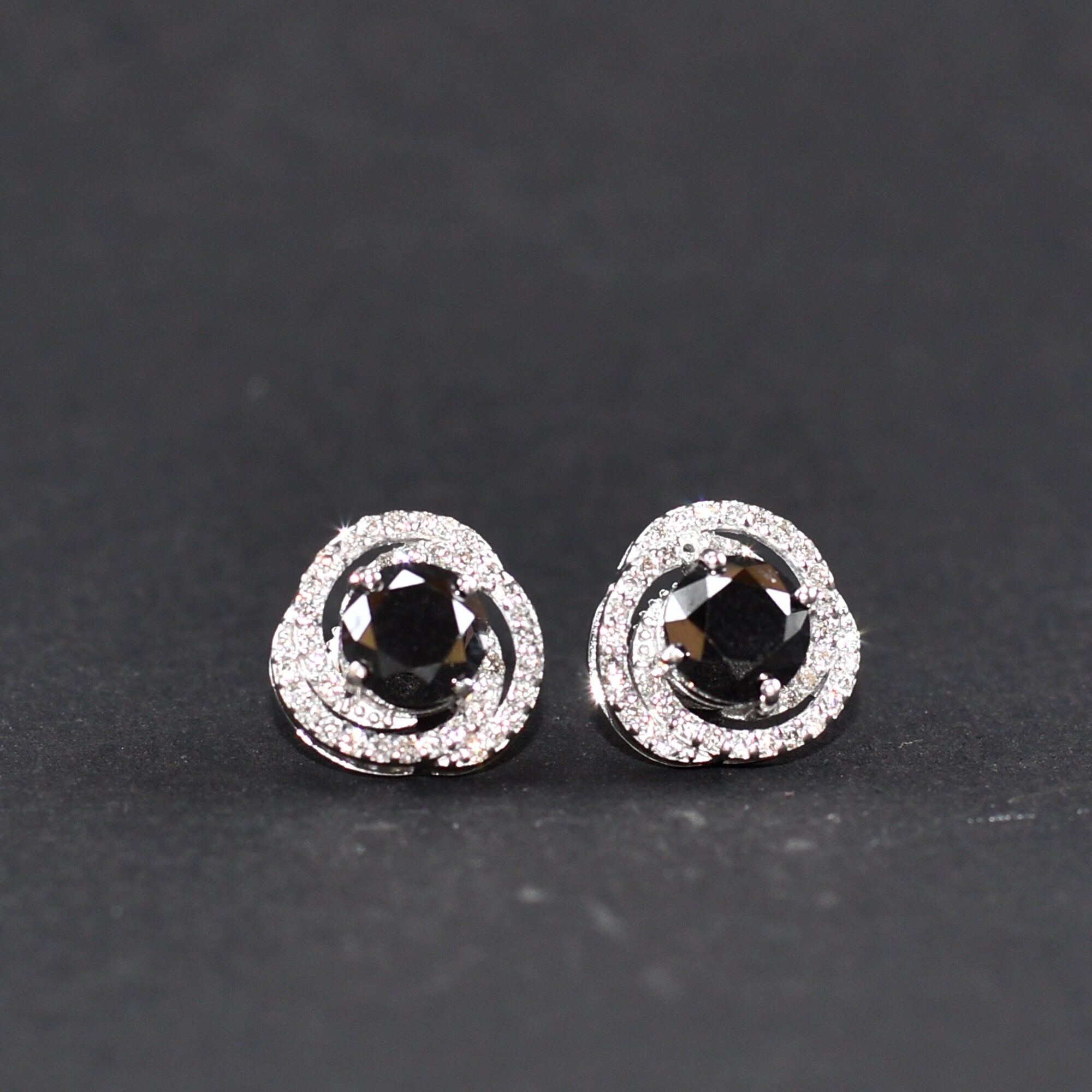Black Diamond Stud Earrings Black Diamond Earrings Stud Earrings Diamond Earrings Gift Idea Diamond Stud Earrings Gift for her Etsy