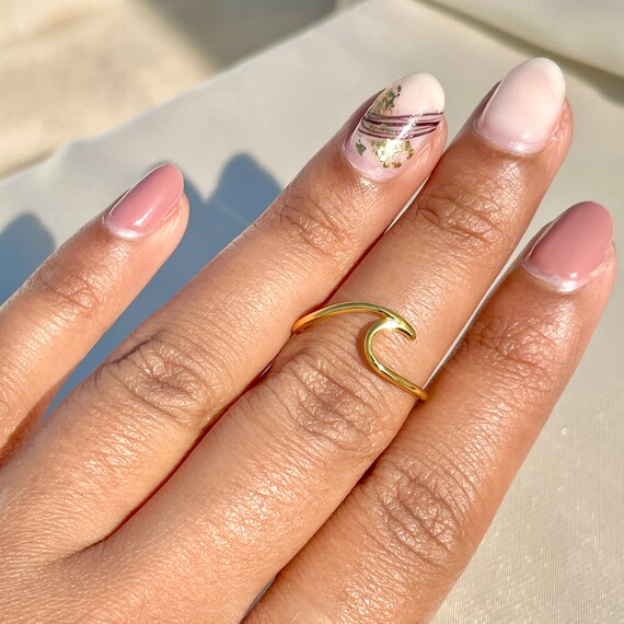 Dainty Sea Wave Ring Wave Ring Beach Style Ring Wave Ring
