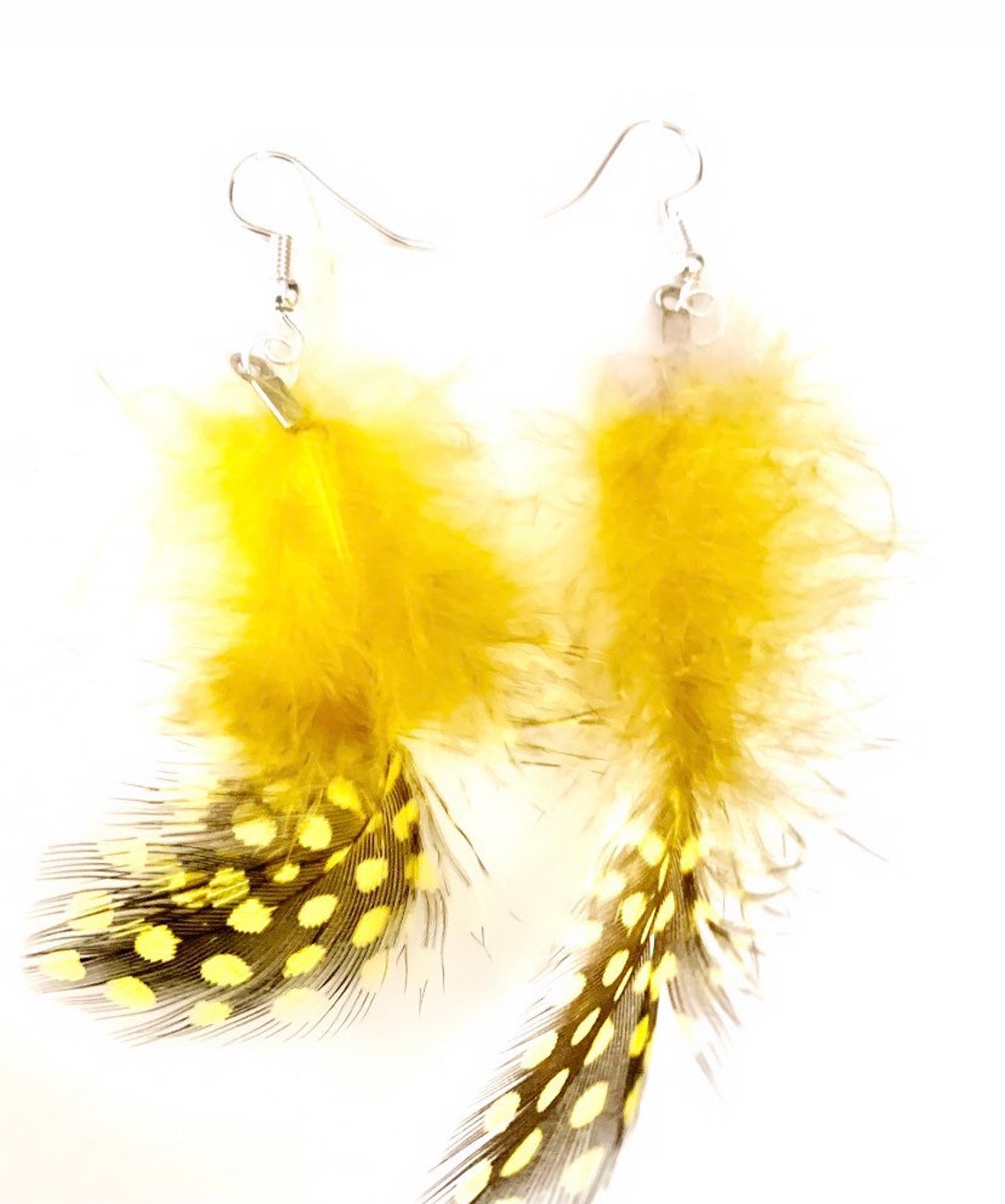 Handmade Colorful Feather Earrings Etsy