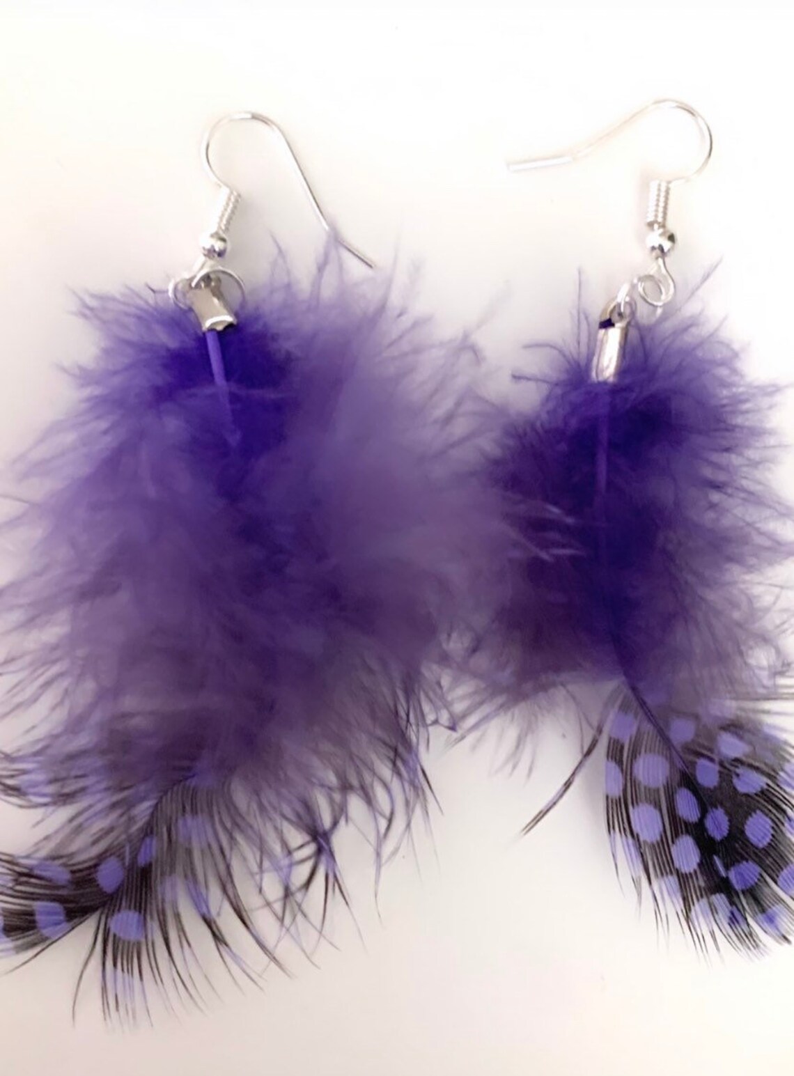 Handmade Colorful Feather Earrings Etsy