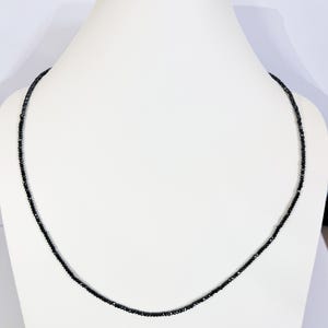 認定2mmブラックダイヤモンドビーズネックレス＆ラスター