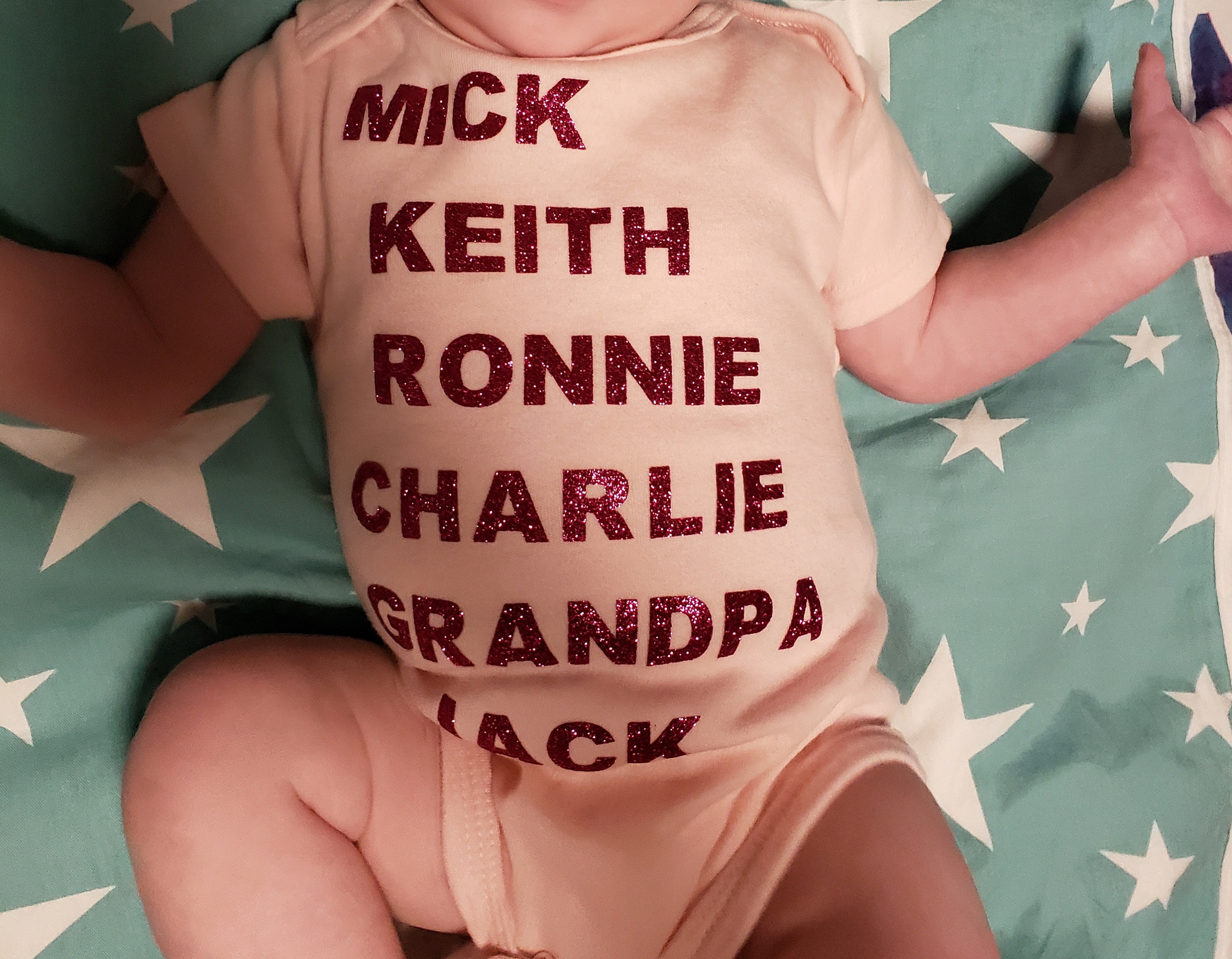 Rock Band Baby boy girl onesie Rolling Stones Custom names Etsy