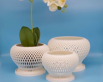 Casa Orchideen-Blumentopf-Trio von Alté: Eleganz in Drei Größen (3 Töpfe)