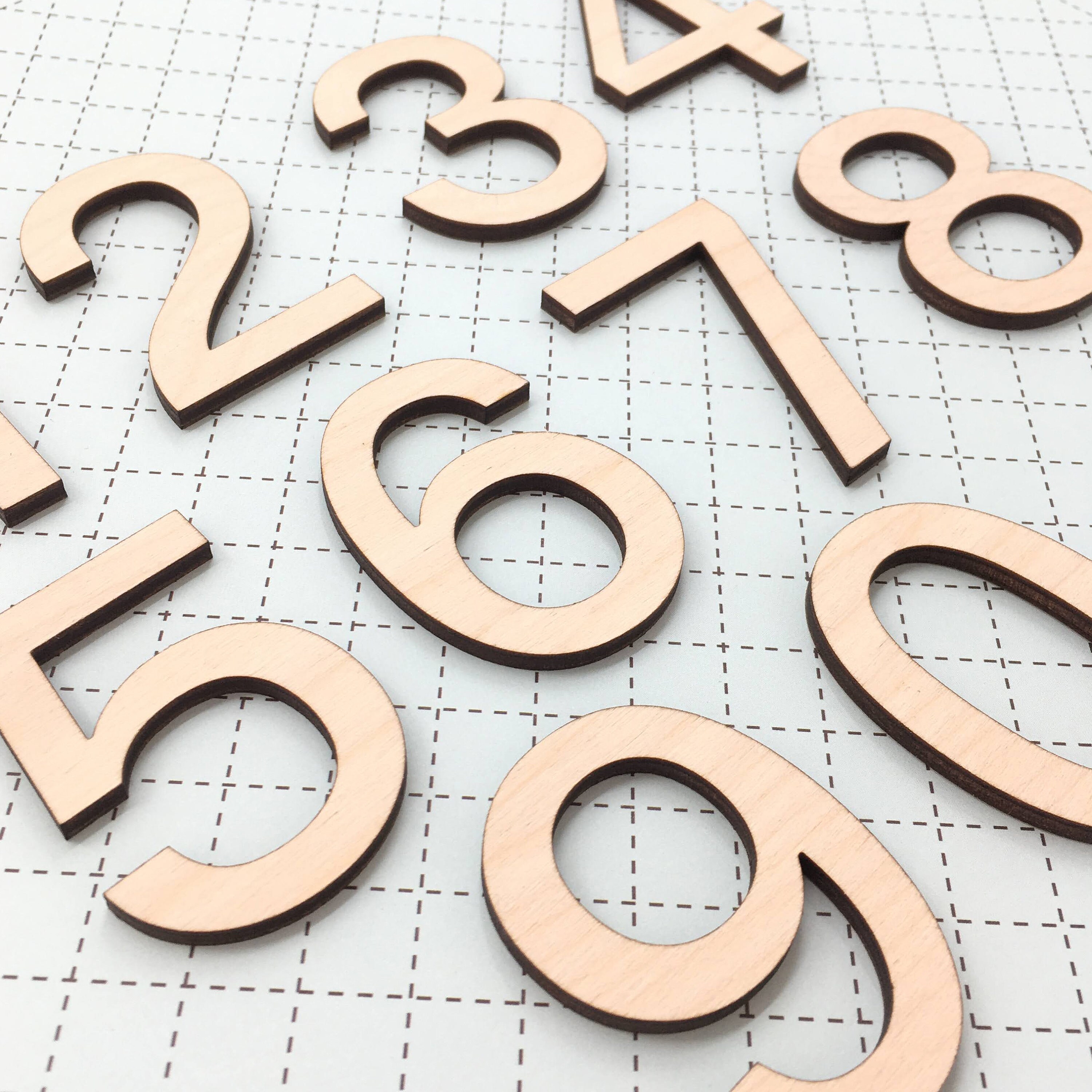 Wooden numbers 2 5cm. Set of 10 pieces numbers 0 to Etsy