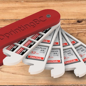 Porte-carte SD / plateau | Boîtier de carte mémoire pliable | Carte Micro SD | Tient dans la poche.