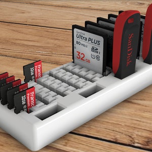 SD-kaarthouder / lade | Geheugenkaart case | Micro SD-kaart | 3D-geprinte | Organiseer je bureau!