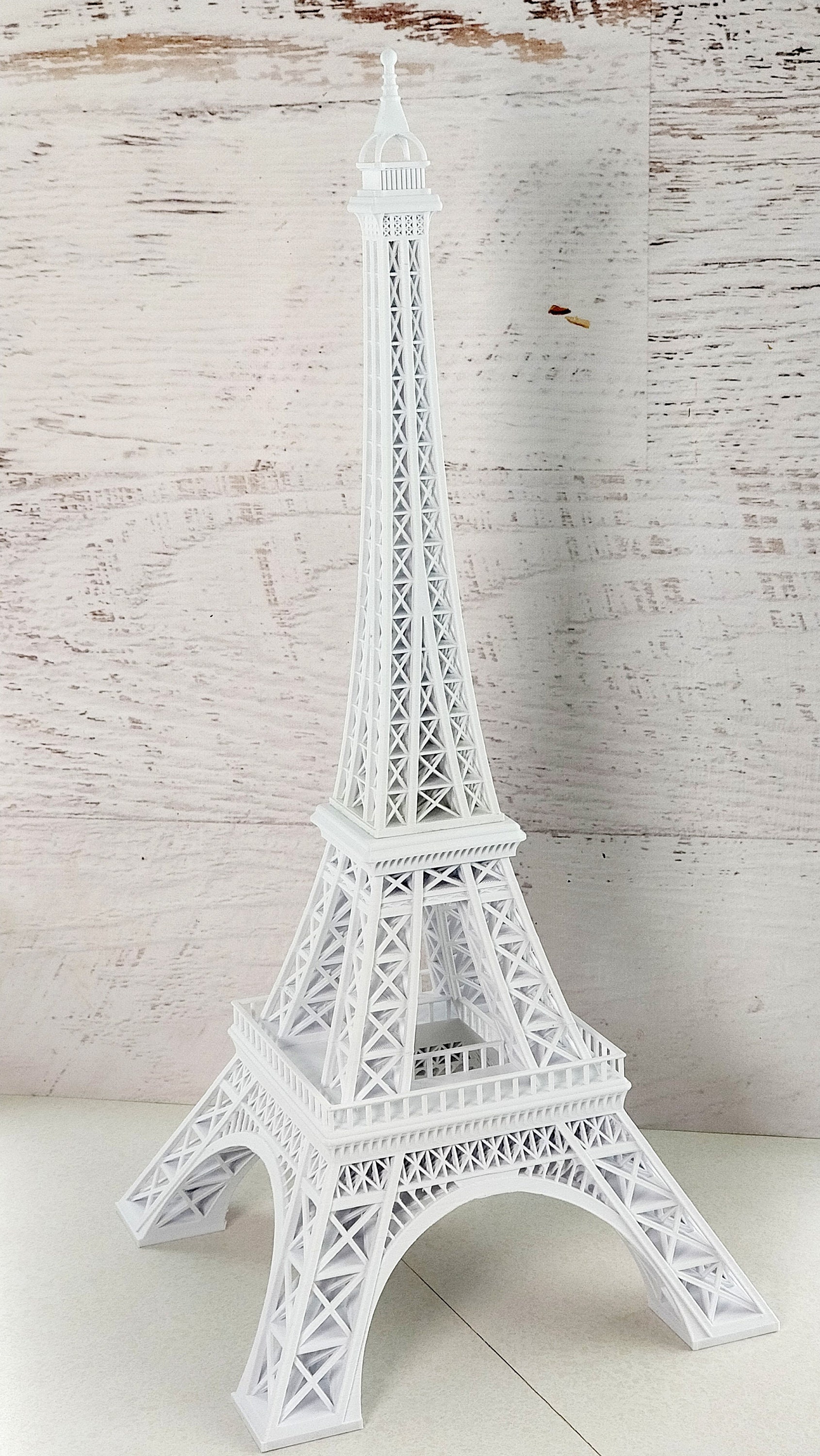 Therwen 2 Pack 15 Inch Metal Eiffel Tower Statue Decor Paris Eiffel Tower  Model Figurine Replica Stand Holder for Themed Party Decoration Cake Topper