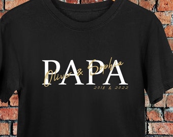 T-Shirt Dad personalized with name, date, year... #Gift #Father's Day #Birthday #Birth #Child #Children #Family #dad