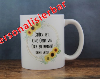 Happiness is having a grandma like you - your grandchildren #Best #Gift #Name #personalized #Mug #World's Best #Cup #Grandma #Omi #Mom