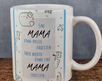 Cup with saying: "A mom can replace a lot of things, but..." #Mom #funny #saying #cup #mug #funny #coffee #mom gift #gift