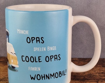 Cup with saying: Grandpa with motorhome #Grandpa #vacation #saying #cup #mug #opacup #coffee #mobile home #camping #cool #camper #mountains