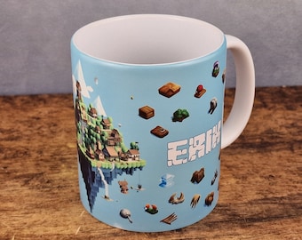 Cup with name + Minecraft world motif #personalized #individual #minecraft #name #gamer #gaming #minecraftdesign #gift #birthday