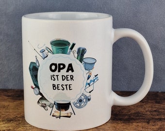 Cup with saying: "Grandpa is the best!" #Grandpa #best #saying #cup #mug #grandpacup #coffee #angler #fishing #fishing #nature
